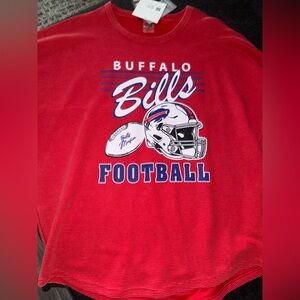 NWT Gameday Couture Buffalo Bills Red Oversized Lightweight Crewneck